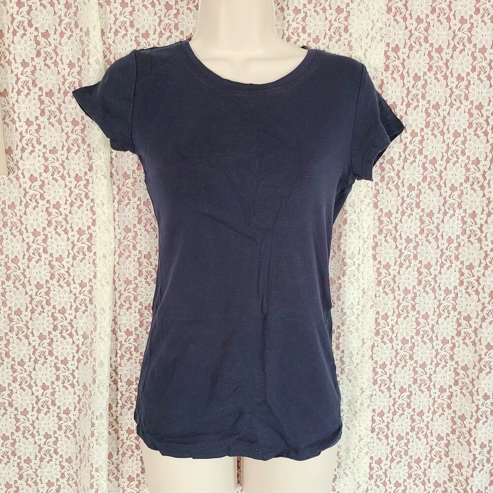 Jcp J C penny faded black navy basic t-shirt size petite small